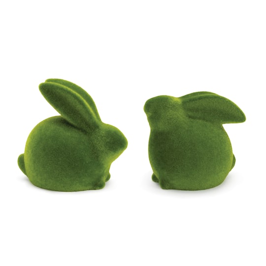 Mossy Terra Cotta Rabbit Figurines Set